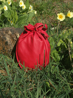 leather pouch red